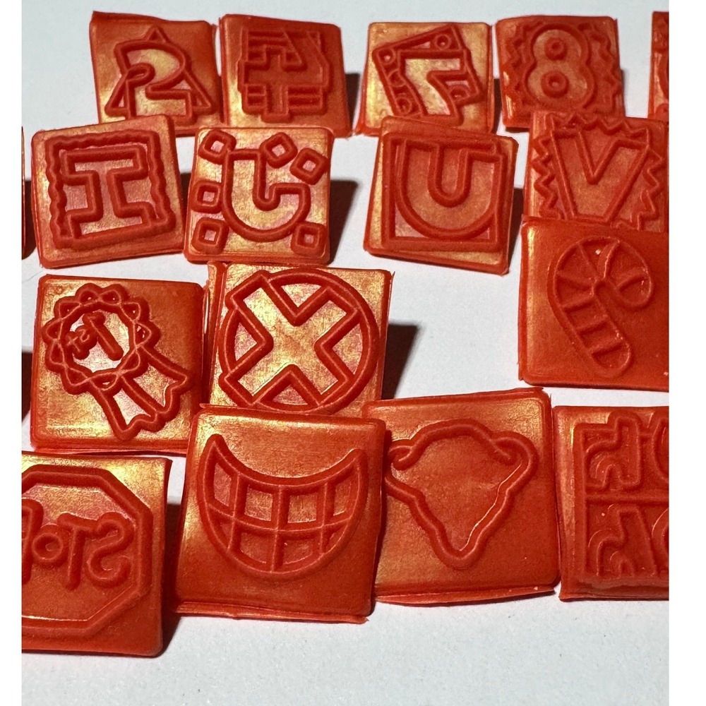 Fiskars Interchangeable Rubber Stamp Set Red Icons Symbols with Blue Base Lot - Picture 5 of 16